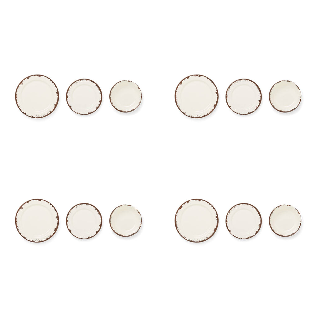 Melamine Dinnerware Set, 12-Piece, Ivory