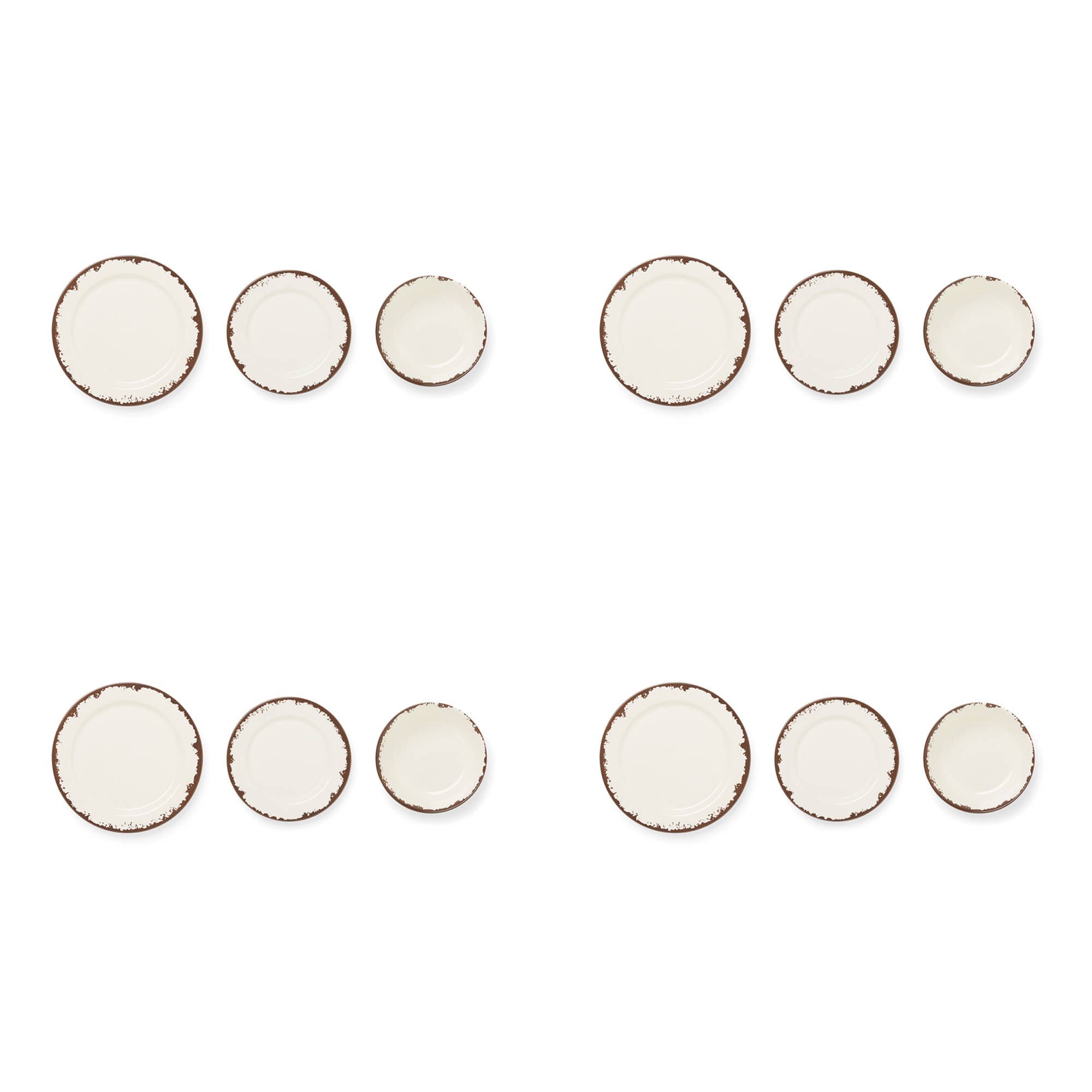 Melamine Dinnerware Set, 12-Piece, Ivory