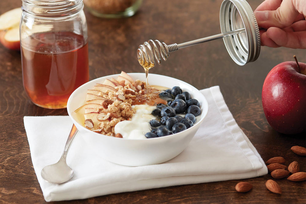 Honey Dipper Lid for Wide Mouth Mason Jar (stainless)