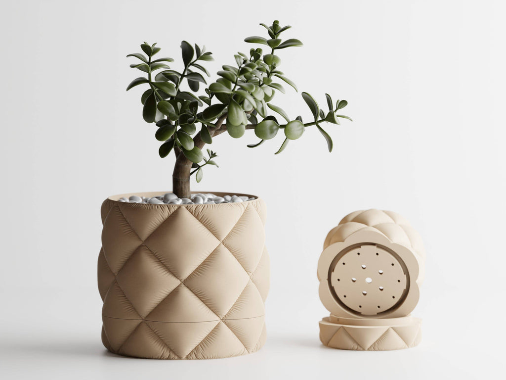 Inflated Planter Container with Drip Tray