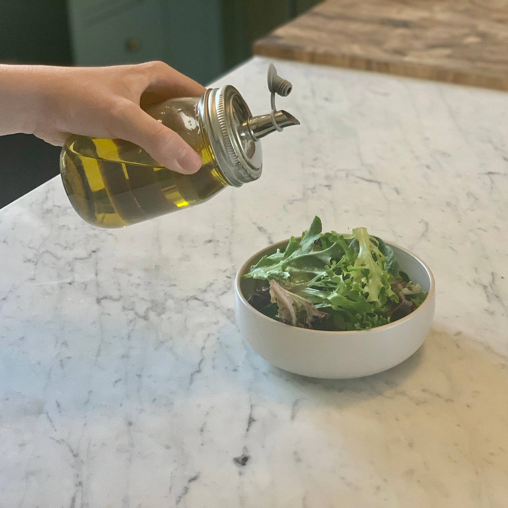 Oil Cruet Lid for Regular Mouth Mason Jar (stainless)