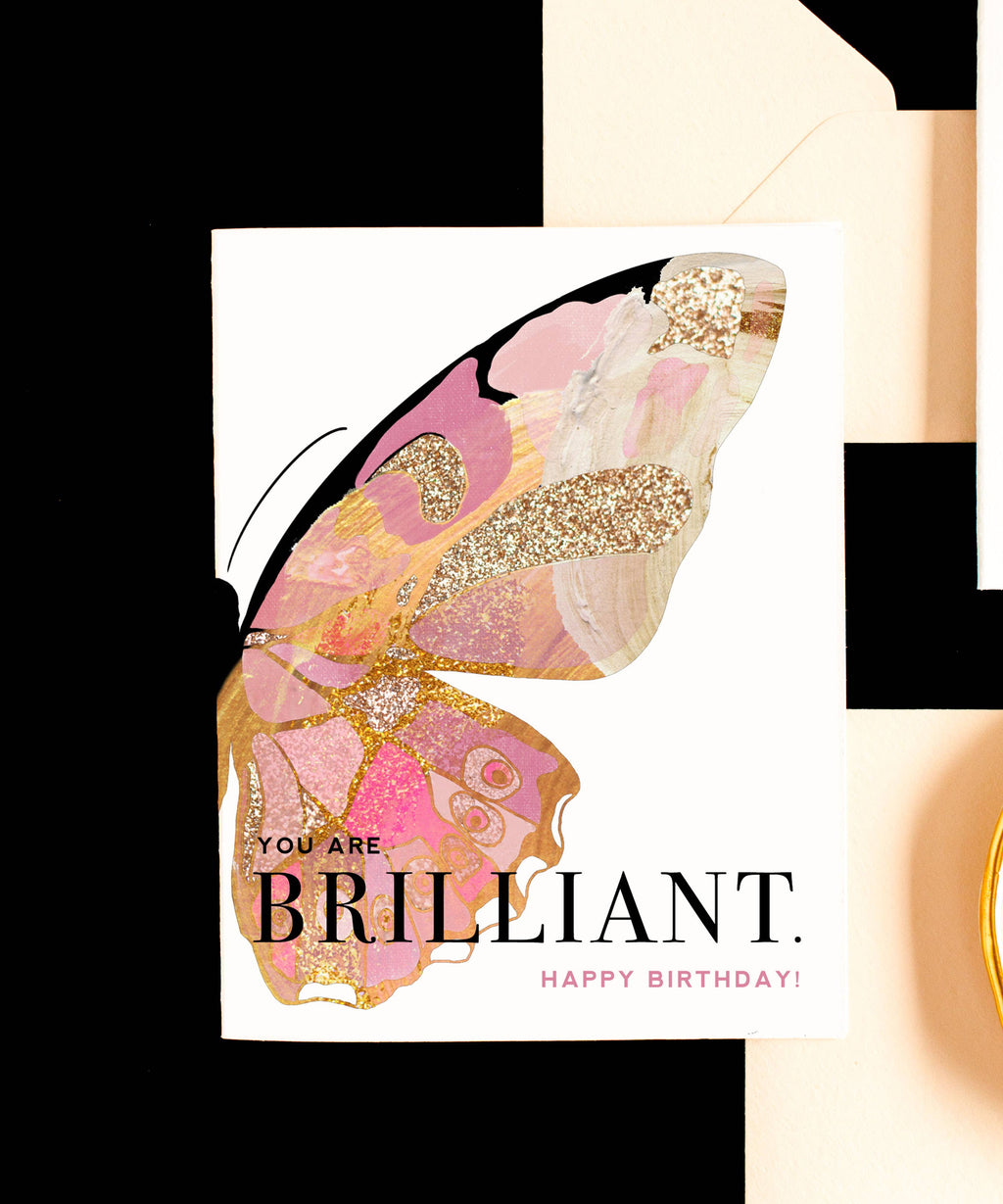 Brilliant Butterfly, Stylish Happy Birthday Greeting Card