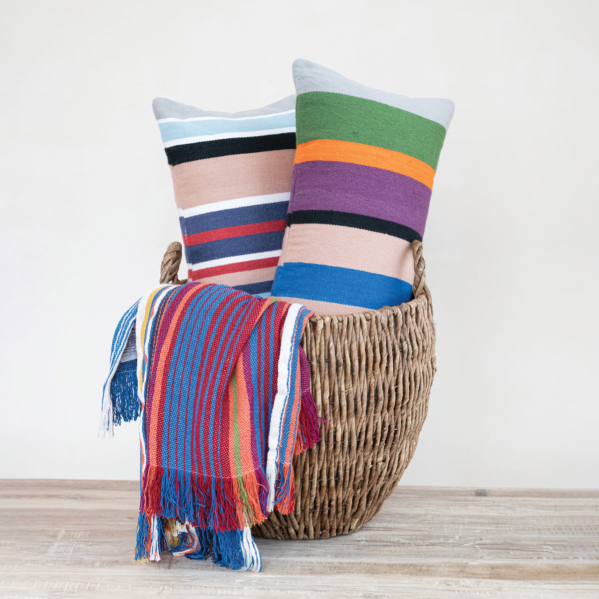 Woven Indoor/Outdoor Striped Throw