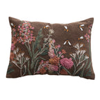 Stonewashed Cotton Pillow with Hand-embroidery
