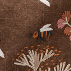 Stonewashed Cotton Pillow with Hand-embroidery