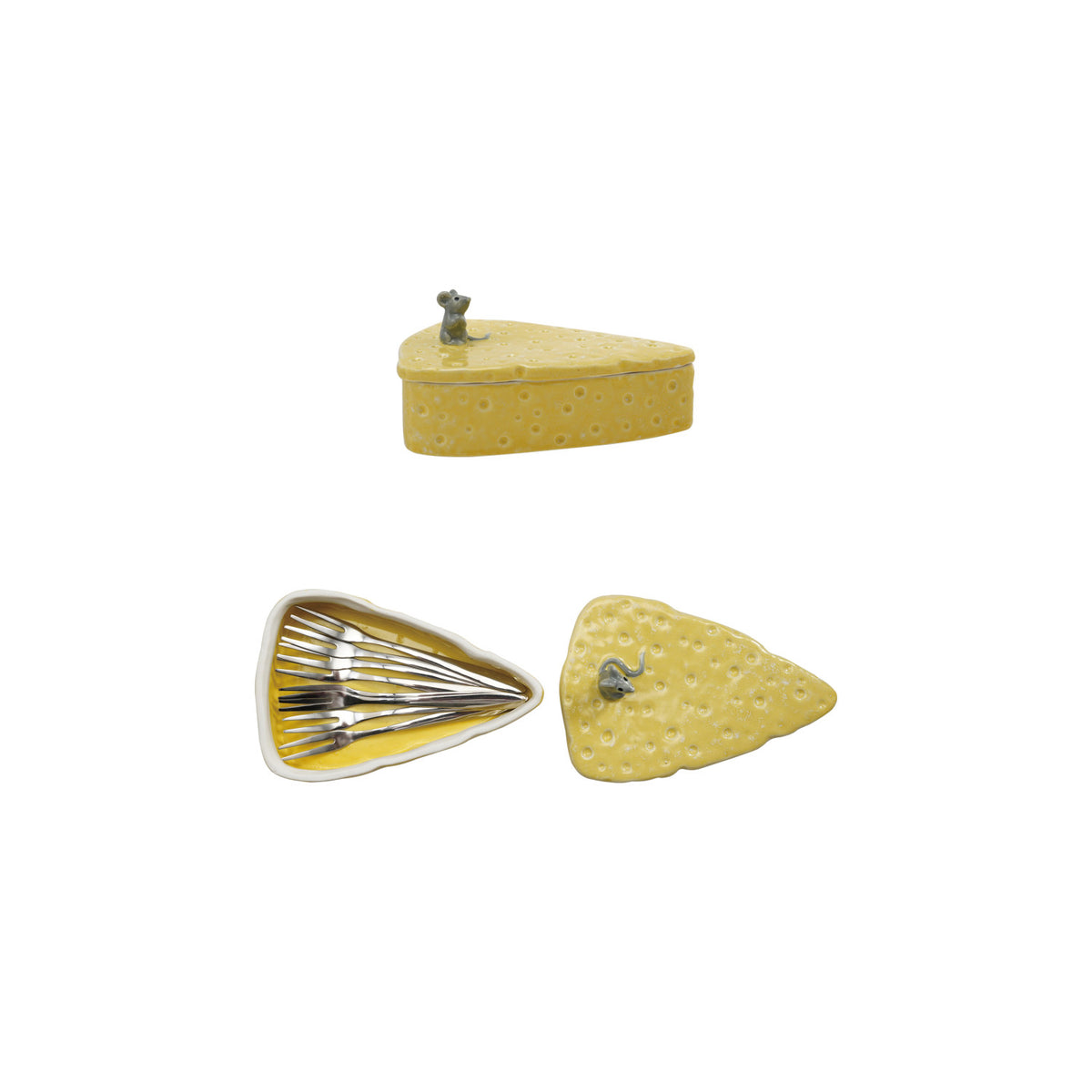 Cheese Shaped Container with Forks