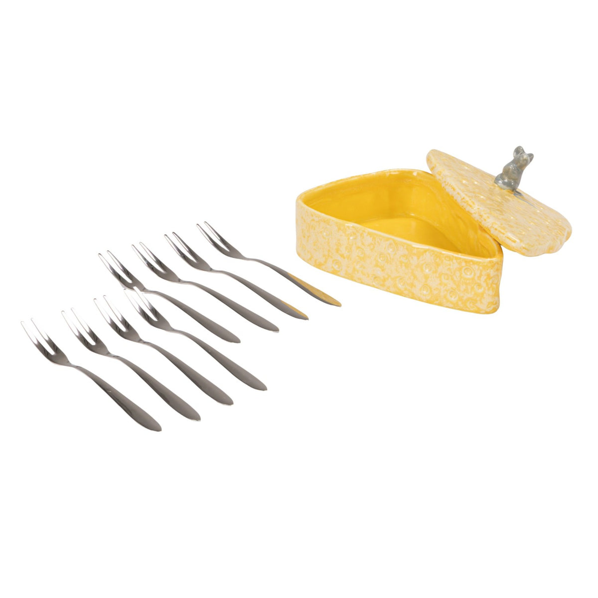 Cheese Shaped Container with Forks