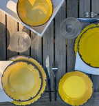 Melamine Dinnerware Set, Yellow, 12-Piece