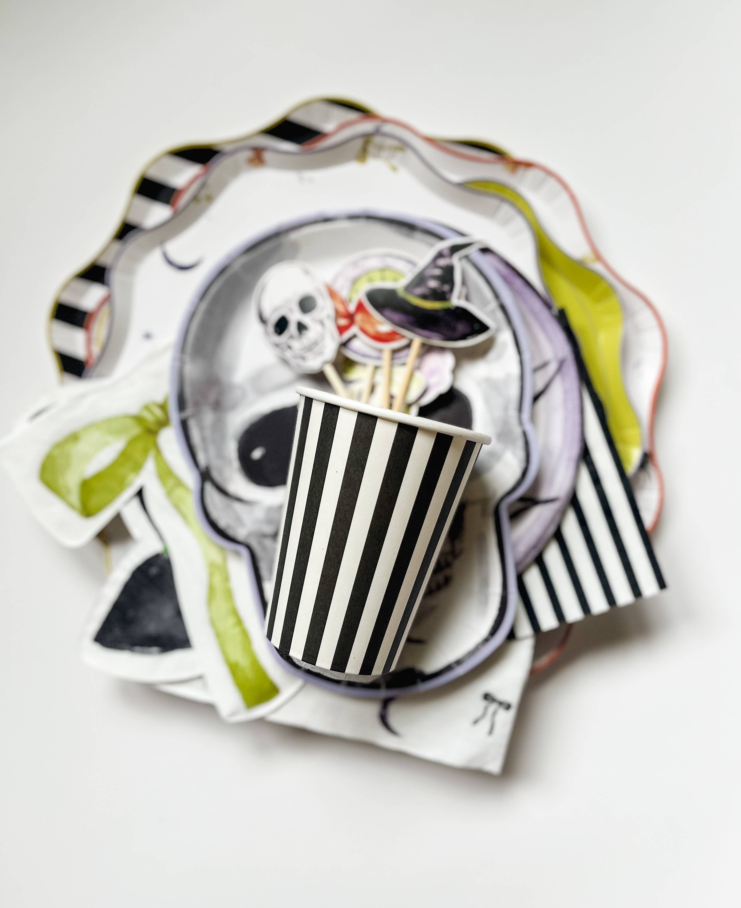 Black & White Striped Cup