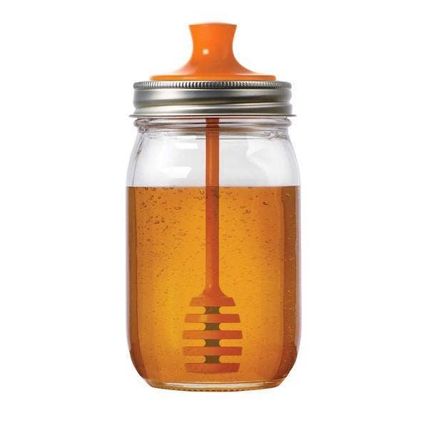 Honey Dipper Lid for Regular Mouth Mason Jar