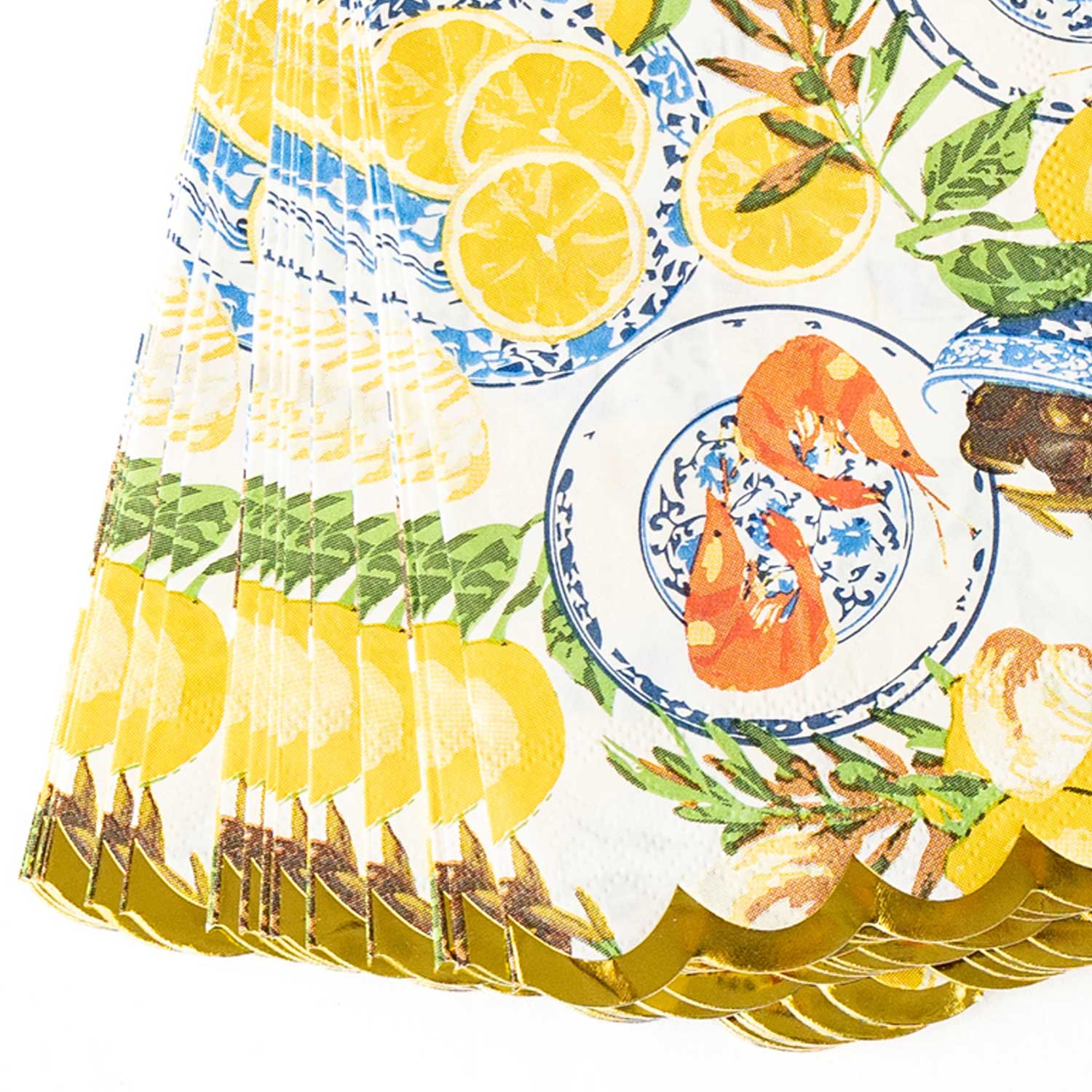Lemon Santorini Paper Guest Towel Packs