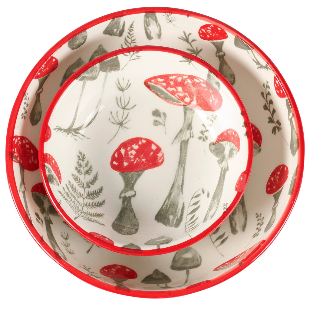 Red Mushroom Dipping Bowl Set
