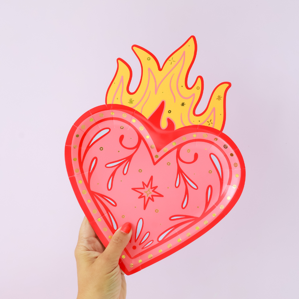 Queens Flaming Hearts Dessert Plates