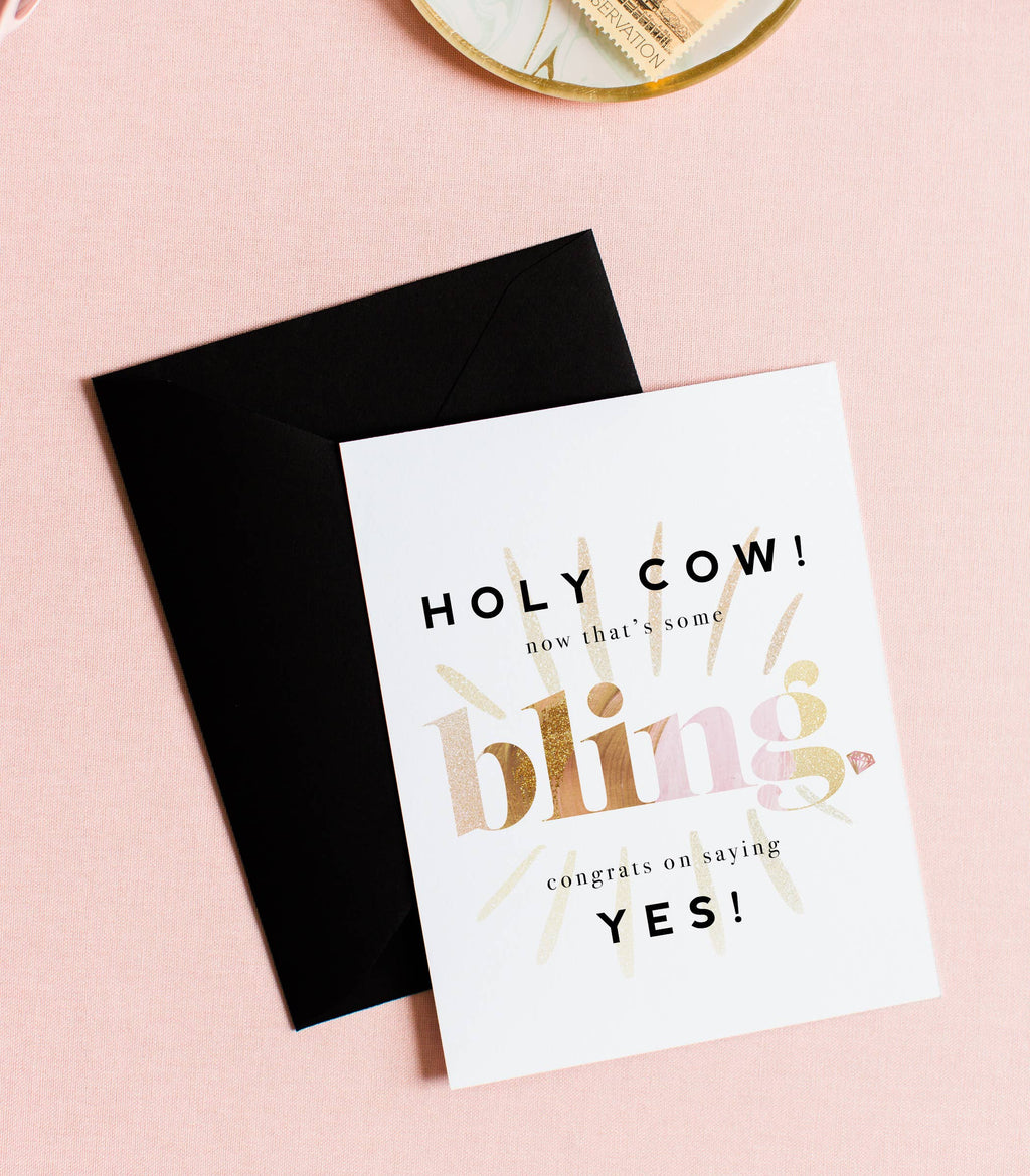 Funny Engagement Ring Greeting Card, Bride Wedding Congrats