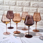 Muted Color Wine Glass ~ Set of 6