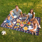 American Plaid Printed Stripe Picnic Blanket