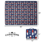 American Plaid Printed Stripe Picnic Blanket