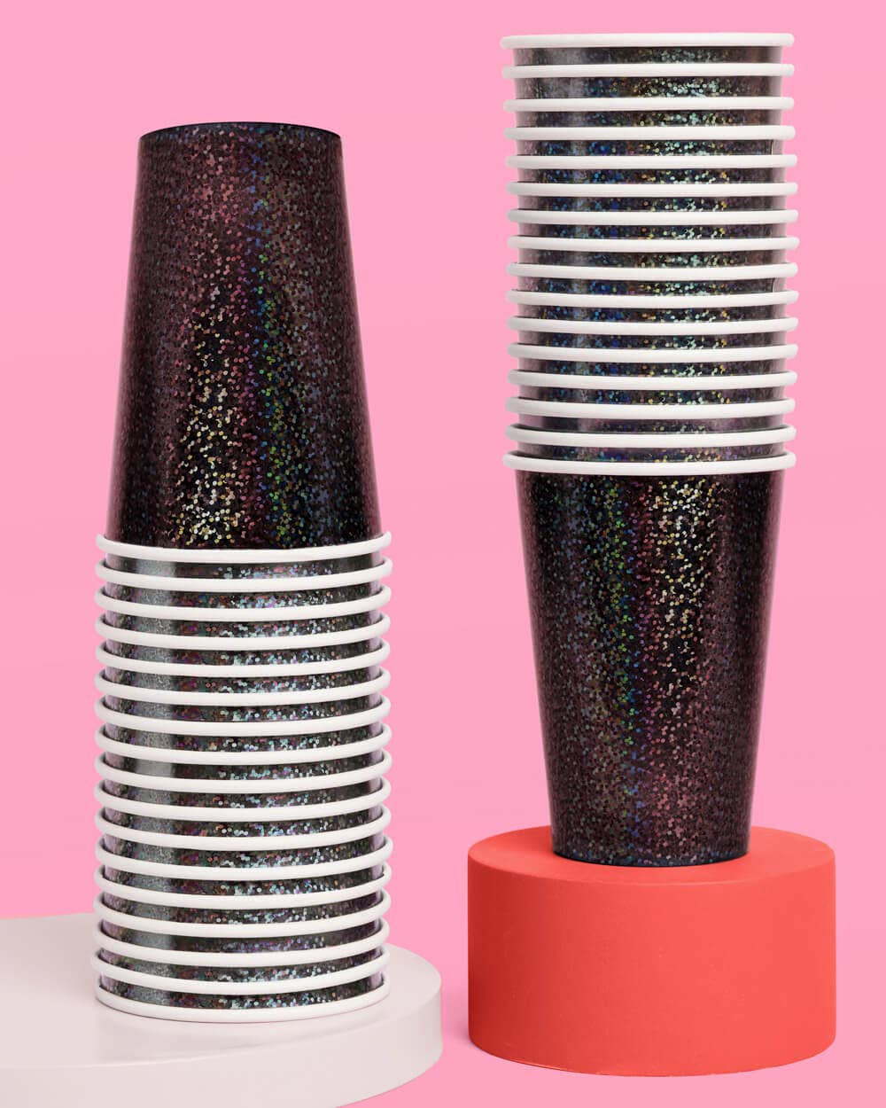 Black Shimmer Paper Cups
